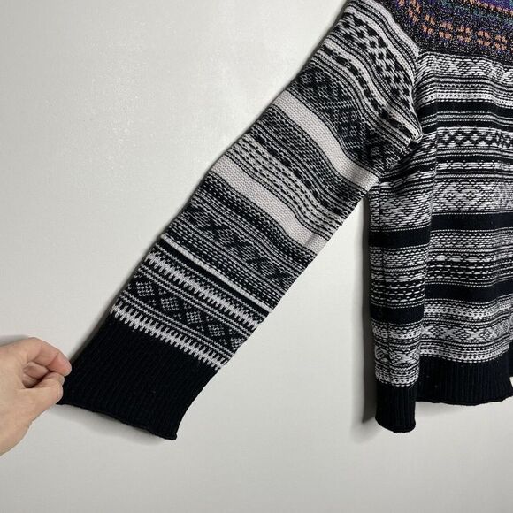 (nude) Sweater Women IT 42 US Medium Fair Isle Virgin Wool Blend Metallic Detail - Picture 6 of 11